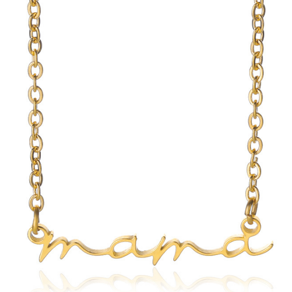 mama Script Necklace