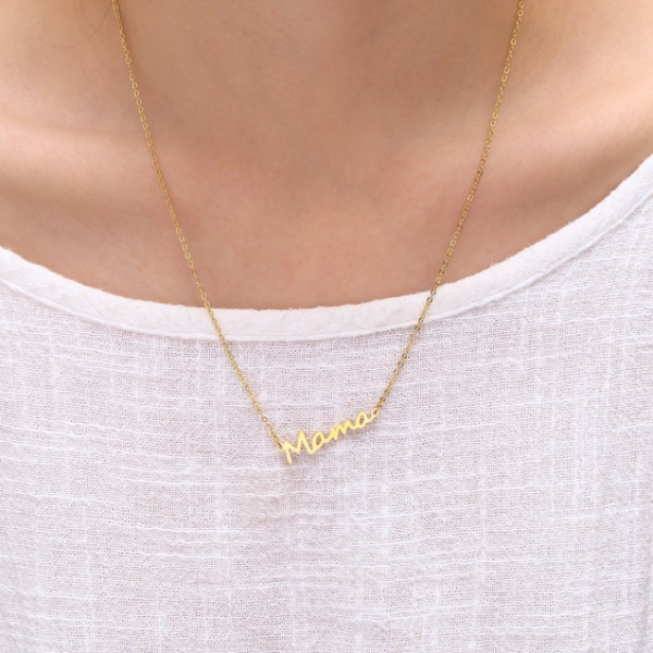 Mama Script Necklace